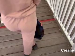 I barely had time to swallow fantastic cum&excl; Risky public x rated video on ferris wheel - CreamySofy